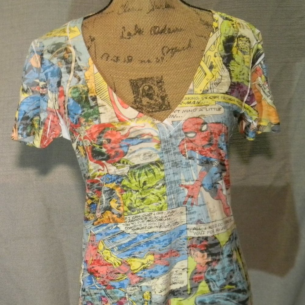 Marvel Top, Vintage, Faded,